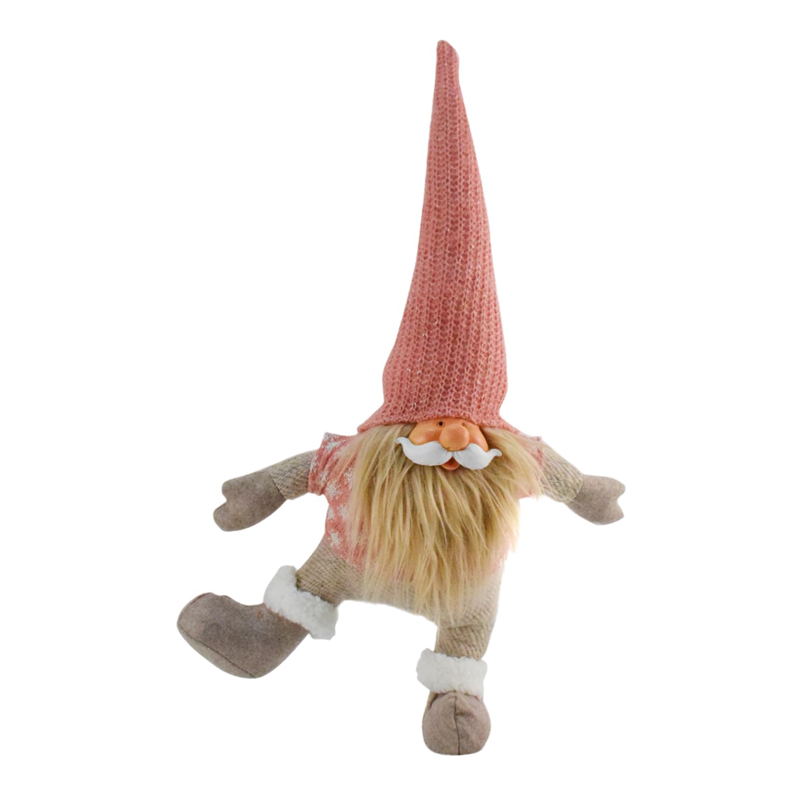 Jazuaiao Gnomes Figure Standing Dolls Single Footed Dwarf Figurine Decoration for Desks Polyester Christmas Santa Ornament Decorative Gnomes Sculpture