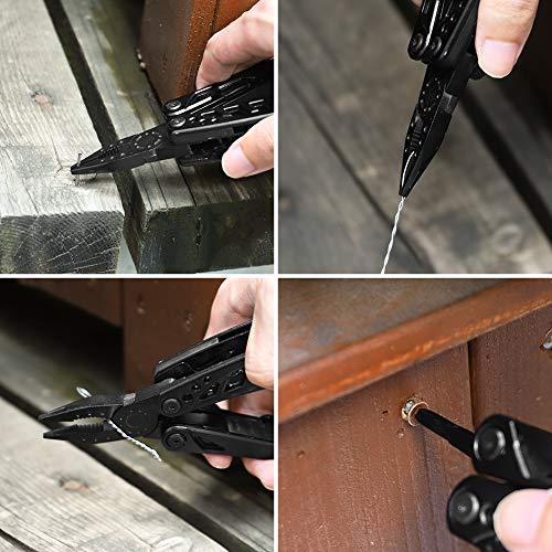 Multi Tool for Men, HIPPIH 11 in 1 UPGRADED Pocket Knife Multitool, Durable Stainless Steel Multitools & Folding Saw, Wire Cutter, Multitool Pliers for Survival, Camping, Fishing, Hunting, Car Set.