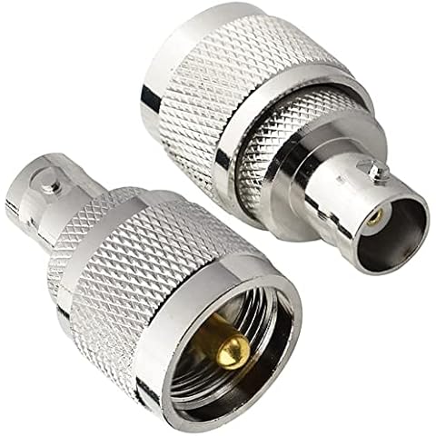 Boobrie BNC Female to PL259 UHF Male Adapter PL259 to BNC CB Radio Adapter BNC to UHF Adapter Low Loss for CB Antenna/SO239/Wireless LAN Devices/Two way Radio/Walkie Talkie Handheld Radio Pack of 2 Cover
