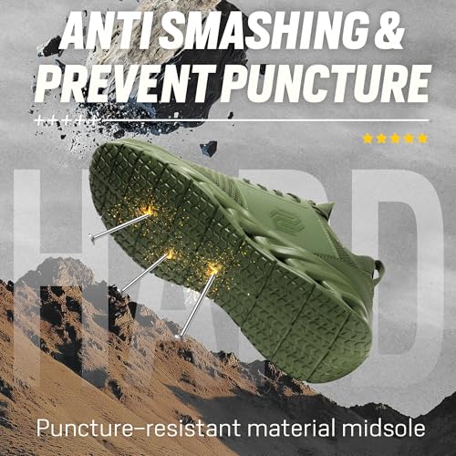 Image of Furuian Steel Toe Shoes for Men Women Slip On Safety Work Shoes Comfortable Lightweight Work Sneakers Industry Safety Sneakers