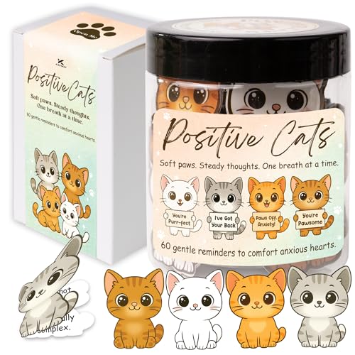 Positive Cats Jar – 60 Affirmation Cards for Anxiety &
