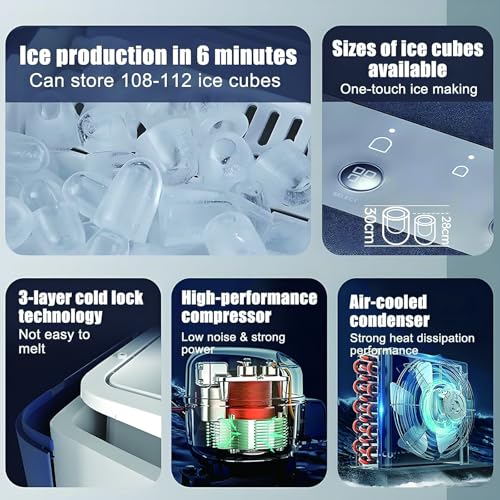 Máquina de hielo compacta de 12kg/día que soluciona la falta de espacio 7