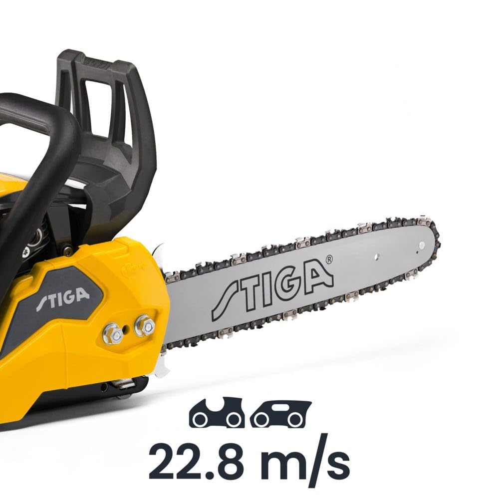 STIGA CS 540 (14") piła łańcuchowa, silnik 1,6 kW, 38,5 cc, szyna 35 cm, obudowa korby magnezowej, automatycznie regulowana pompa olejowa, ergonomiczny uchwyt Soft-Touch
