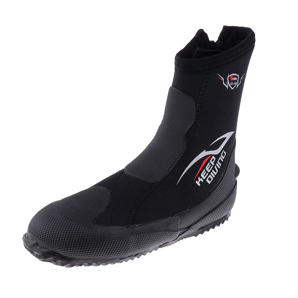 Amagogo Hohe Schnitt 5mm Neopren Wasser Sport Schnorcheln Tauchen Watender Boots Booties Schwarz, XS 3XL