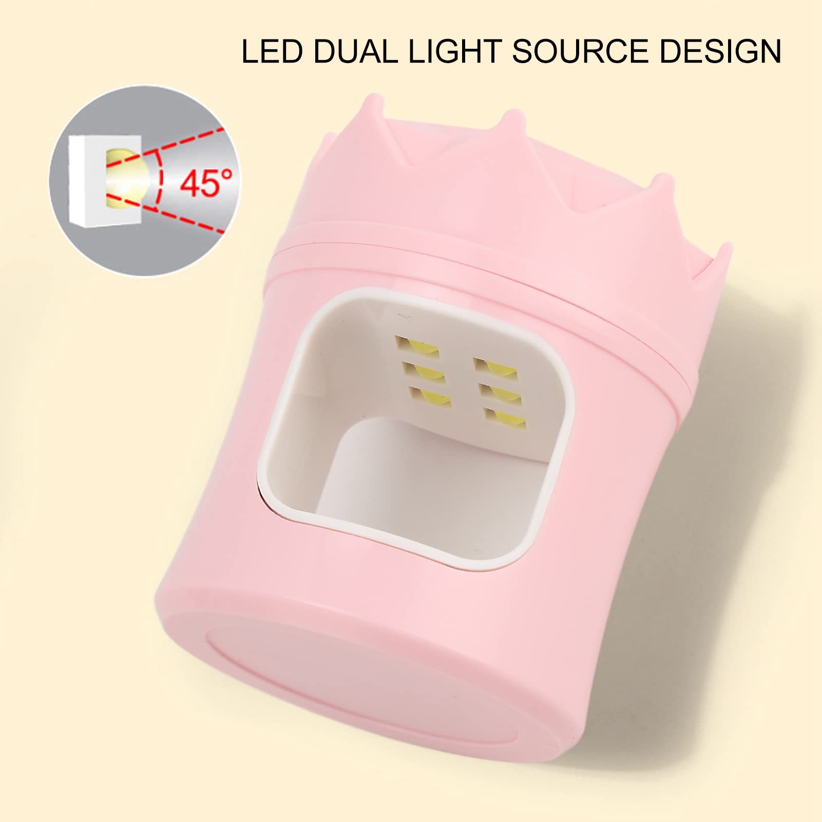 Mini żelowa lampa do paznokci szybko utwardzająca się 6 sztuk żetonów lampowych przenośna lampa do zdobienia paznokci do lakieru do paznokci