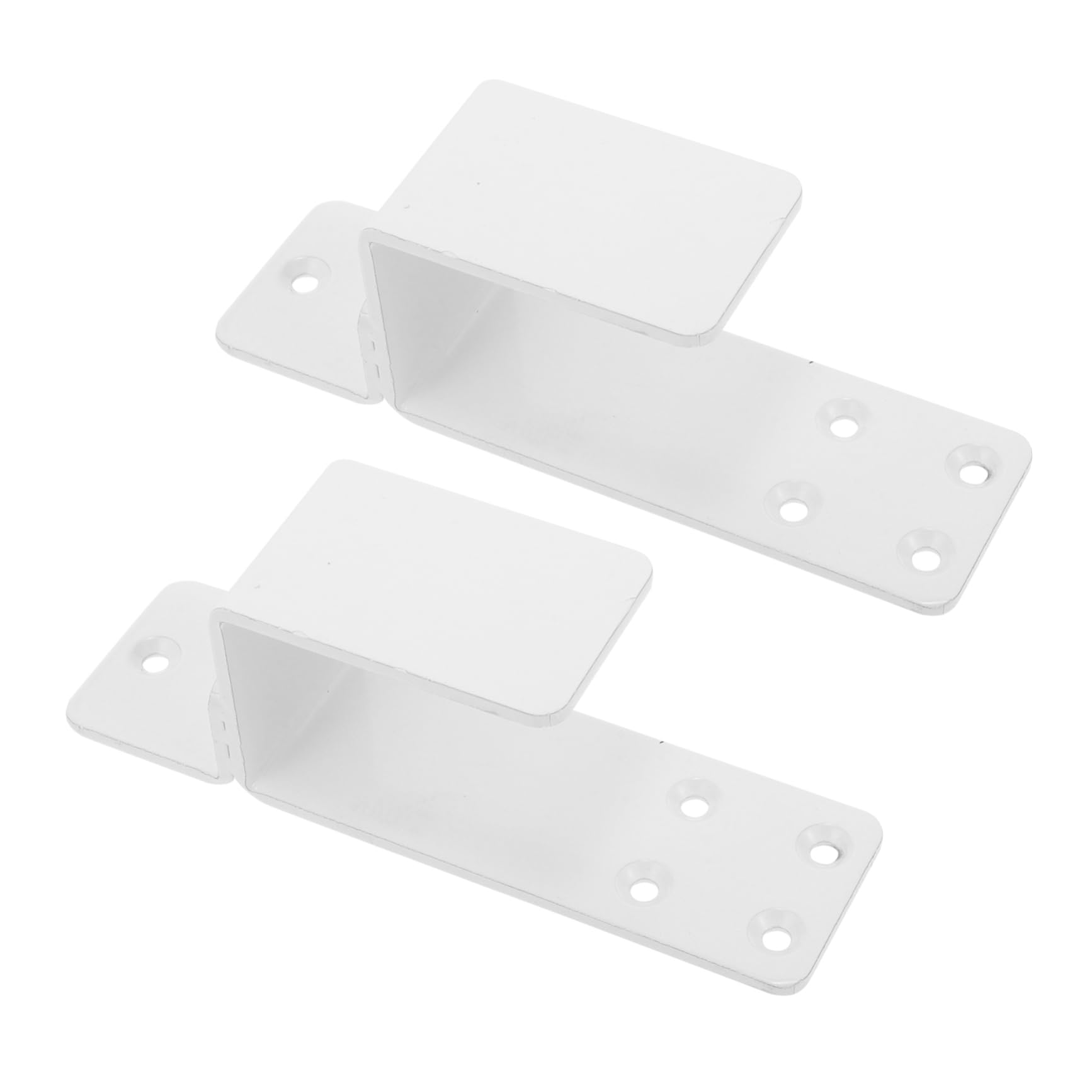 Supports de Barre de Sécurité Faciles à Démonter Lot de 2 en Acier Blanc Offrant Stabilité pour Portes et Portails, pour Sécurité Porte D'entrée