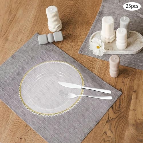 Platos Decorativos Redondos con Cuentas Doradas x25 miniatura 5