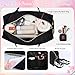 Dance Bag for Girls 2PCS Travel Ballet Bag with Shoes Compartment Chenille Letter Embroidery for Dancer Travel Duffel Weekender Overnight bag - Black/Hot Pink