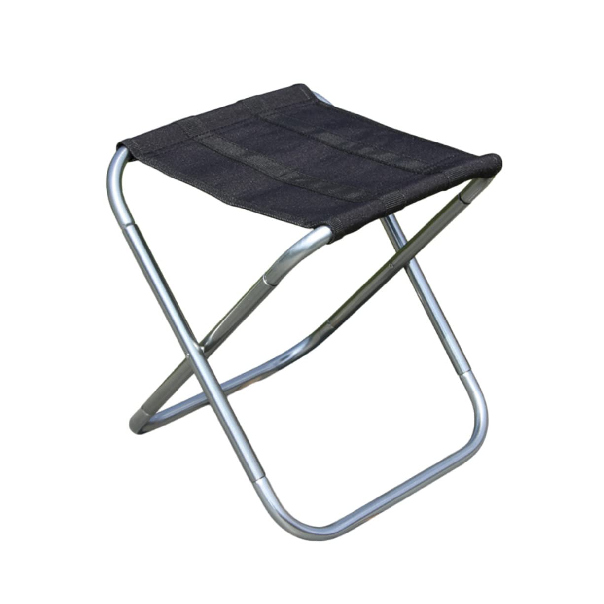 GALPADA Collapsible Camping Stool Lightweight Portable Folding Chair for Adults for Fishing BBQ Beach and Outdoor Activities Compact Design Black Silver