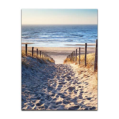 Bilderdepot24 Keilrahmenbild - Schöner Weg zum Strand III - 90x120 cm einteilig - Leinwandbild im Großformat - aufgespannt auf einen Galerie Keilrahmen - Echtholz