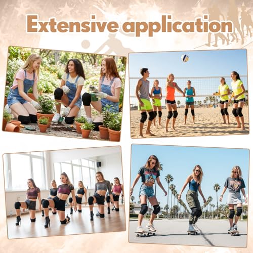 Image of Simgoing 30 Pairs Volleyball Knee Pads Bulk for Dancers, Cheerleaders, Breathable Knee Pads for Men Women Kids Knees Protective, Knees Brace Volleyball Dance Tennis Workout Climbing (M,Black)