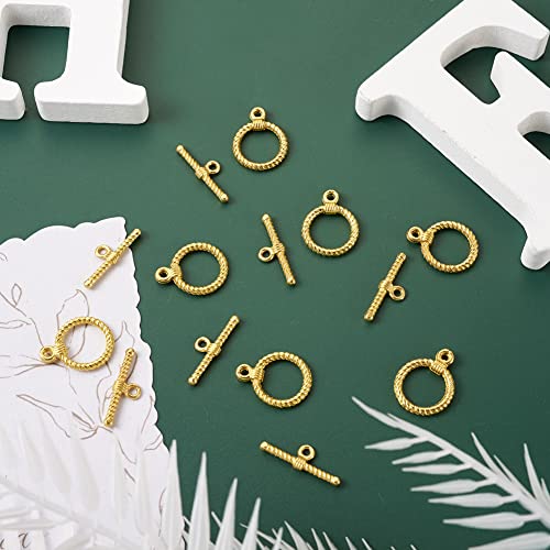 Kissitty 10 Set Toggle Clasps Round T-Bar Closure Bracelet Jewelry Clasp Light Gold For Necklace Bracelet Jewelry Making Diy Craft #TOP2