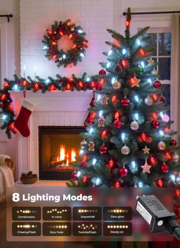 Brightown 114FT 150 LED C9 Red and White Christmas Lights Outdoor - Image 2