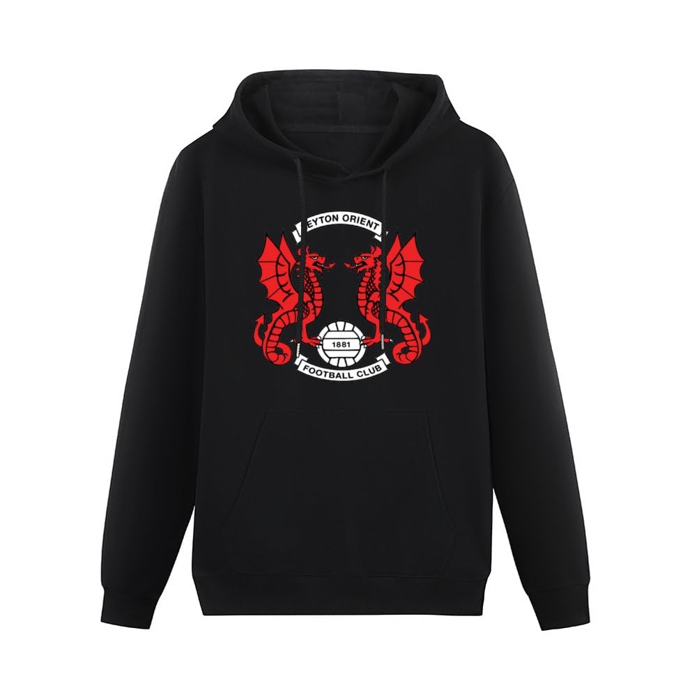 Leyton Orient Football Club Hoody Unisex Ptinted Hoodies Long Sleeve Men's Hooded with Pocket Black XXXL