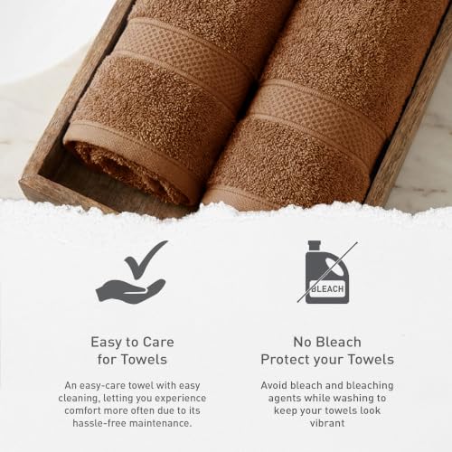 Image of MYTRIDENT Hand Towel | Urban Comfort | Quick Drying | Travel Friendly | for Men /Women | 2 Pc Hand Towel (40 cm x 60 cm) | 100% Cotton 450 GSM - Coconut Shell