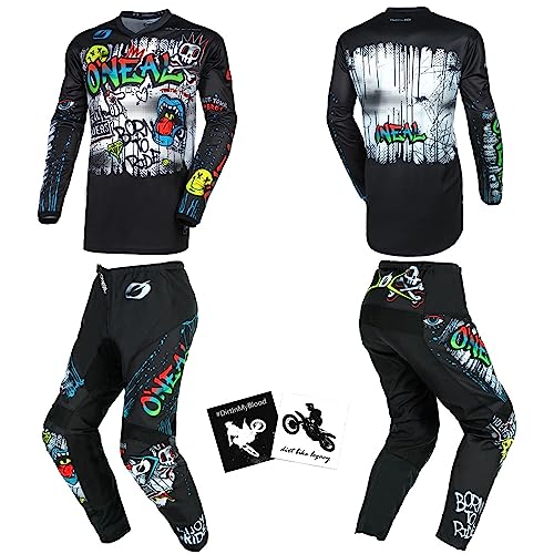MX Outfit O'Neal Element Rancid Men (W28/Small) Protective Pants Jersey riding bundle motocross dirt bike combo set