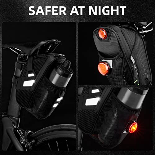 image for ROCKBROS Bike Saddle Bags with Water Bottle Pouch Waterproof Bike Bags