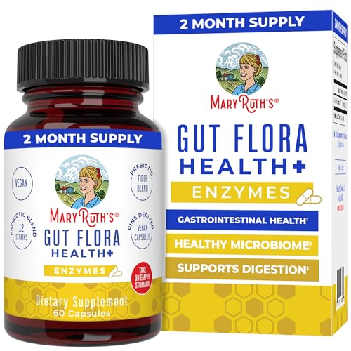 MaryRuth’s Gut Flora Health+ Enzymes | Prebiotic & Probiotic Digestive Enzymes for Healthy Gut...
