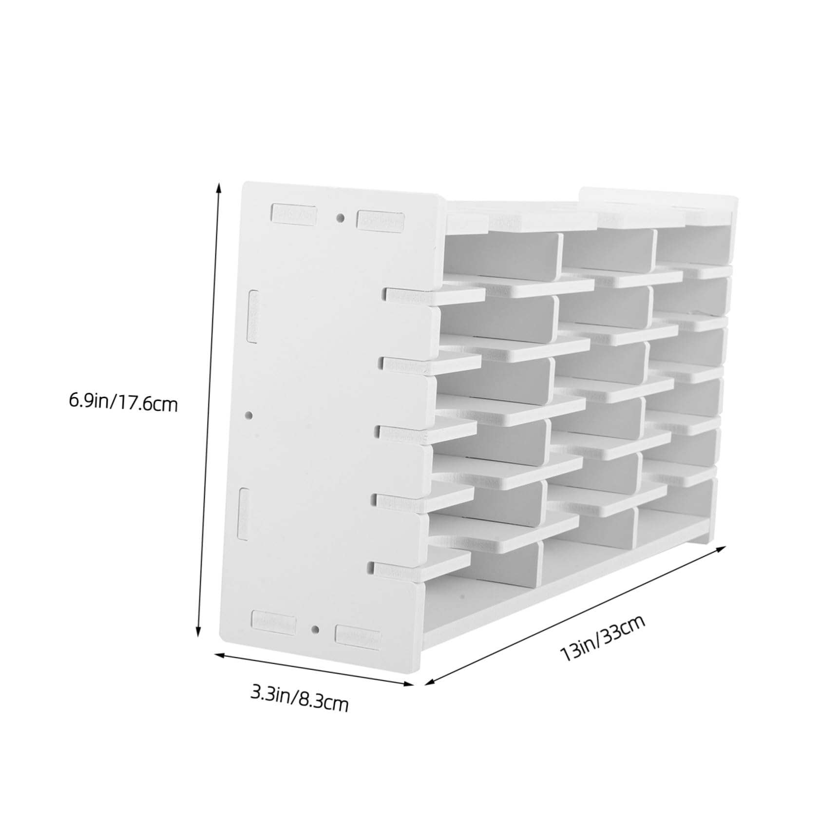 Scatola Porta CD Design Compatto in Legno Bianco Portatile e 18 Scomparti Leggeri per Organizzare Dischi e Oggetti in Casa o Ufficio