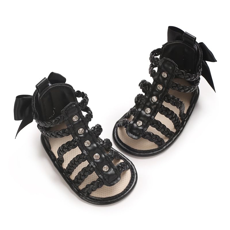 Baby Girls High Top Sandals Infant Premium Soft Sole Closed-Toe Non-Slip Shoes Toddler Soft First Walkers Shoes3