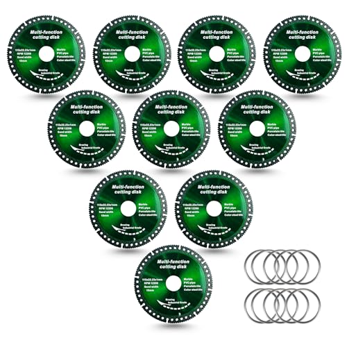 Image of 10 Pack 4.5 Inch Indestructible Disc for Grinder 7 /8 inch, Indestructible Disc 2.0 - Cut Everything in Seconds -Multi Material Cutting Blades, Industrial Grade Grinding Discs