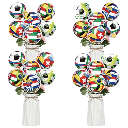 24Pcs Soccer Party Table Centerpiece Sticks