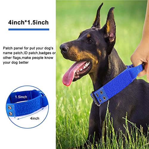 Yunleparks Reflective Dog Collar Heavy Duty Dog Collar With Control Handle And Metal Buckle For Dog Training(M,Blue) #TOP1
