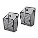 2 Pezzi Portapenne Magnetico, Cestino Portaoggetti Magnetico, Nera Portaoggetti in Metallo Magnetico a Maglia Quadrata Per Frigorifero, Accessori Per Armadietti, Organizzatore Per Ufficio (A)