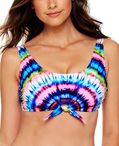 Salt + Cove Top de biquíni juvenil com estampa tie dye-dye, Multi, L