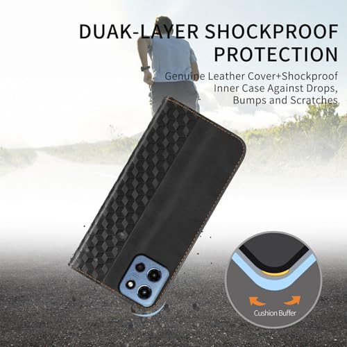 Image of Wallet Case for Motorola Moto G 5G 2025 6.6 inch - PU Leather Flip Cover with Card Holder Slots, Strong Magnetic Folio Kickstand Phone Case, Black