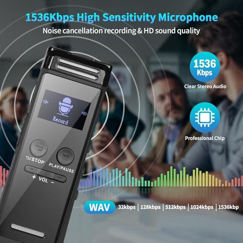 Metyoxmmx Gravador De Voz Digital De 64 Gb Mini Gravador De Voz Gravador De Áudio Pequeno Atualizado