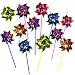 ArtCreativity 6 Inch Pinwheels Set - Pack of 12 - Assorted Colors - Fun Carnival Toy and Party Favor - Yard, Garden Spinning Windmill - Amazing Gift Idea for Boys and Girls Ages 3+
