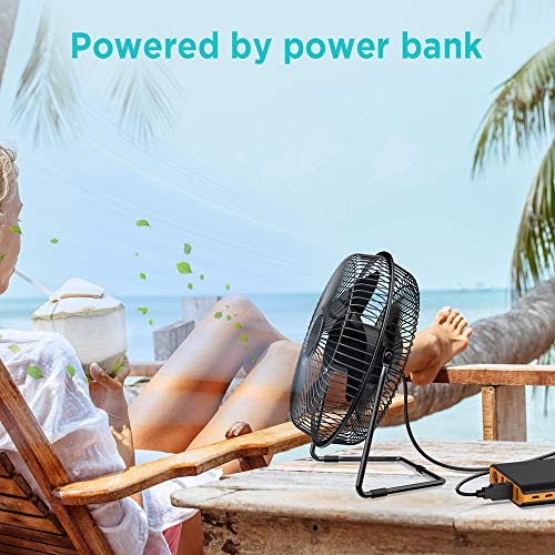 Easyacc 9 Inch Usb Desk Fan Ultra-Quiet Usb Powered 360° Rotation Desktop Fan With Metal Frame, Portable Personal Cooling Fan With 2 Speed For Home Office (Usb Powered Only) #TOP5