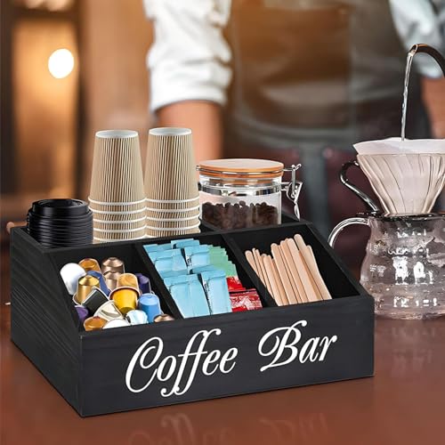 Organisateur de bar à café en bois Teksome pour comptoir et cuisine - 3