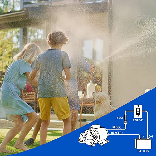 12V Water Pump, 7Gpm, 60 Psi, 𝐃𝐢𝐚𝐩𝐡𝐫𝐚𝐠𝐦 𝐏𝐮𝐦𝐩 With 1/2" Fnpt Port, Hy-70601T, With Filter And Adapter, Black. #TOP6