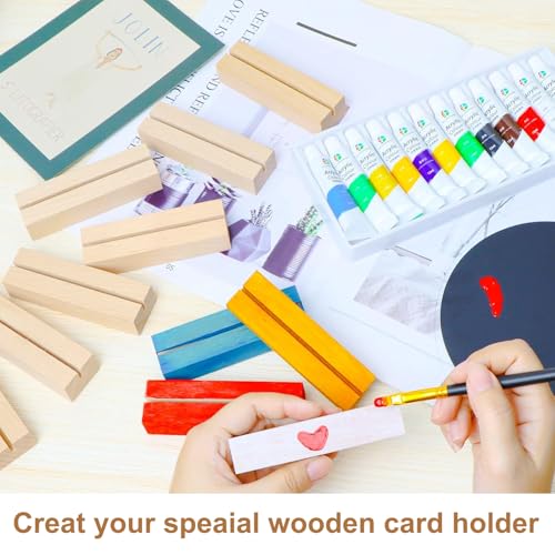 Miniatura 6 de Szsiqi 12 Pcs Soportes Para Tarjetas De Maderas, Porta Fotos Soporte Fotos, Portatarjetas De Madera, Soporte Para Números De Mesa, Soportes Para Menús Tarjetas De Mesa De Madera Boda Banquete Fiesta