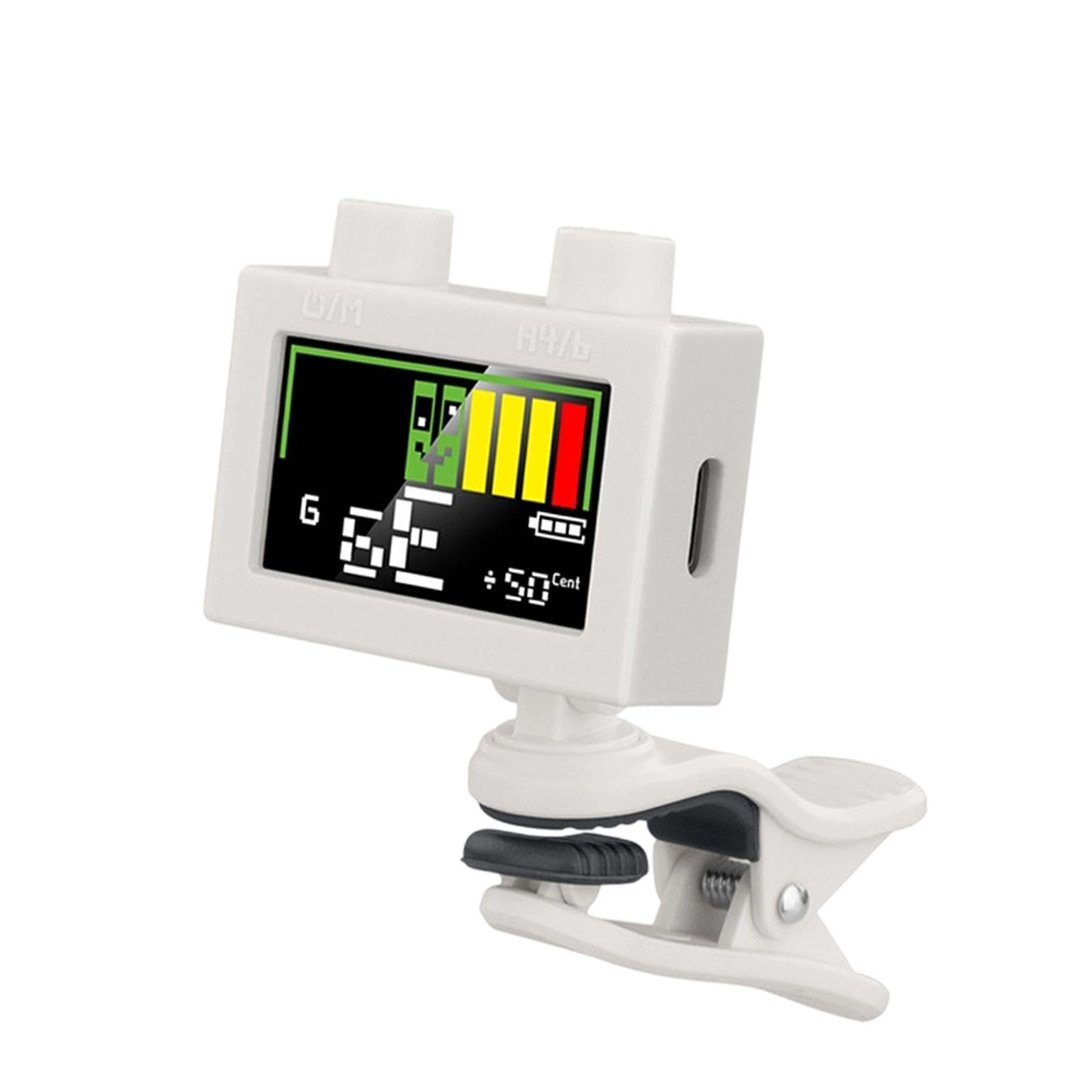 Colcolo Afinador Guitarra Digital Electrónico Metronomo y Afinador Profesional Integrado Cuerpo Compacto y Resistente Adecuado para Bajistas y Violinistas, blanco