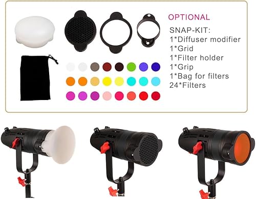 Miniatura 7 de Came-TV Boltzen 30W B-30 COB Fresnel Luz de video LED enfocable, de alto rendimiento sin ventilador, luz diurna 5600K CRI96+ TLCI97+regulable