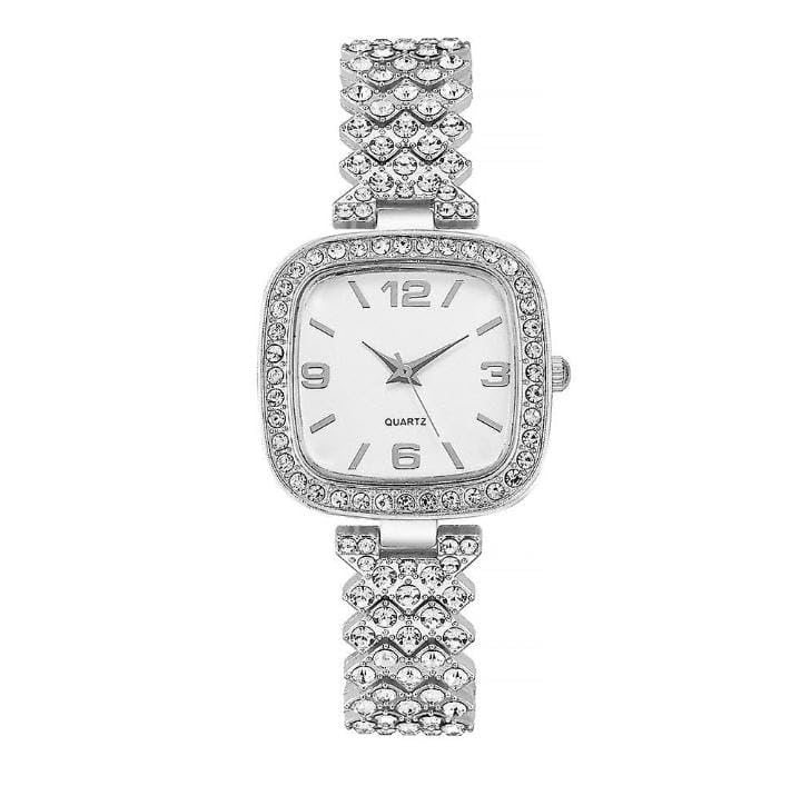 Womens Silver Square Rhinestone Crystal Watches, Stainless Steel (B0DBTZNYZT) Amazon Price History, Amazon Price Tracker