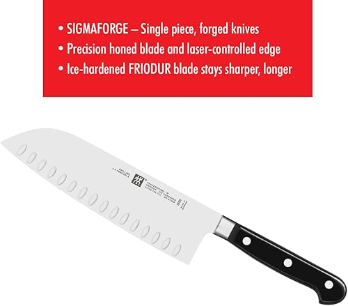Miniatura 4 de ZWILLING J.A. Henckels Cuchillo Santoku profesional "S", acanalado, 7", Negro