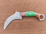 KE-0487-HK Custom Handmade Original Forge Damascus Karambit Knife With Sheath Outdoors Tools Hand Forged Hunting Karambit Knife/Cutting Tool/Camping/Bushcraft Knife