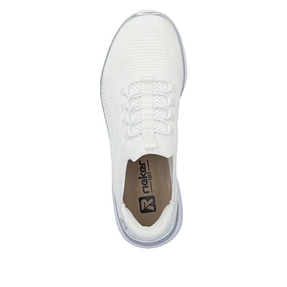 Rieker M5066-80 Damen Slip On Sneaker Textil in Weiss - Gr. 36