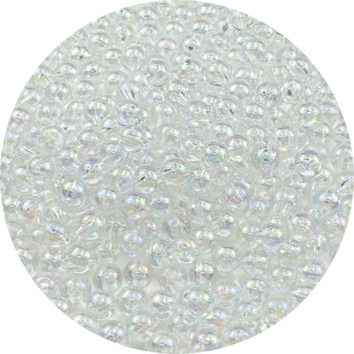 Pinhoollgo 300pcs 8mm Acrylic Round Beads AB Colors Acrylic Beads Round Spacer Beads with Hole for DIY Bracelet Necklace Jewelry Making Supplies Handmade Craft(Transparent AB)