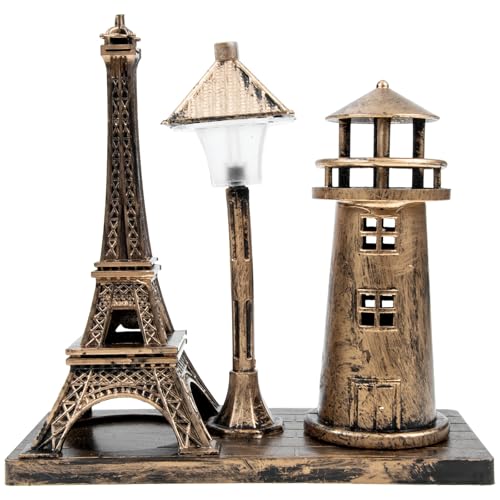WESIEVYA Lámpara de Noche Torre Eiffel Vintage de Resina, Luz Nocturna Decorativa Iluminación Romántica, Adorno para Escritorio y Hogar, Adecuado para Habitaciones y Oficinas