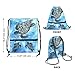 WIRESTER Drawstring String Bag Sackpack with Zipper Pocket, Foldable Sports Gym Yoga Shopping Beach Travel Bag for Men Women - Ocean Sea Turtles