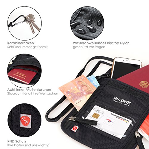 Ben Corner BC01, Portafogli da viaggio Nero Nero