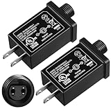 Feekoon Class 2 LED Power Supply 29V 13W Transformer, Waterproof IP44 US Plug Adapter, Seasonal Use LED Driver, Low Voltage for Christmas Tree Lighting, Holiday String Light Outdoor(2 Packs)