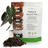 Molly's Aroid Mix - Premium Soilless Potting Mix for Houseplants - Fast Draining, Chunky & Easier to Water vs. Soil for Indoor Plants - with Bark, Coco Chips, Worm Castings, Mycorrhizae 10 Dry Quarts