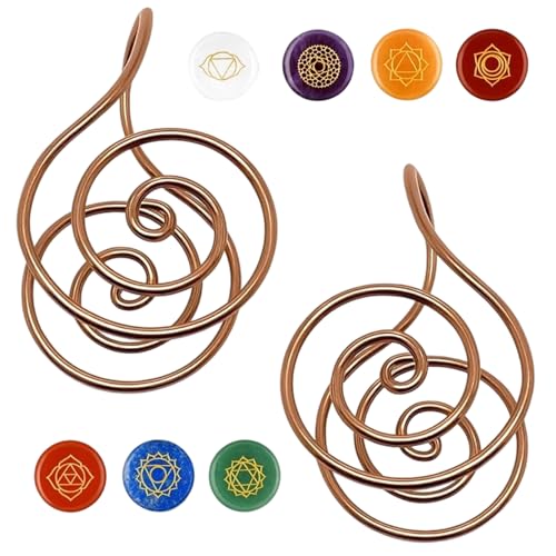 2 Anillos de Mano para Reiki, Anillos de Yoga con símbolo de curación de protección, de Palma de Metal, Pulsera en de Reiki, de energía para Yoga para meditación y curación