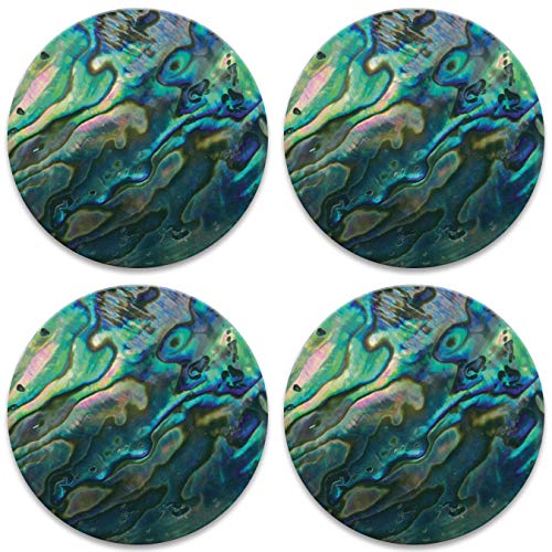 CoasterStone Abalone Set of 4 Coasters, One Size, Multicolored